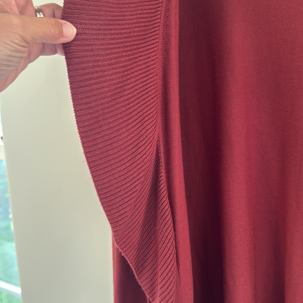 White House Black Market Women's Open Front Cardigan - Cabernet Colored - Size M - Picture 5 of 9
